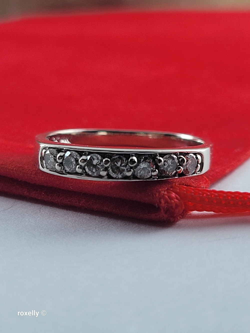 14K White Gold Moissanite Band Ring Size 6, Solid Gold! 👌🎁